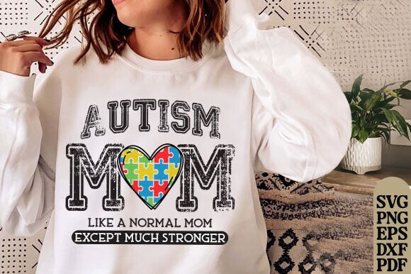 Autism Mom PNG, Heart, Autism Mama PNG Graphics and T-Shirt Designs