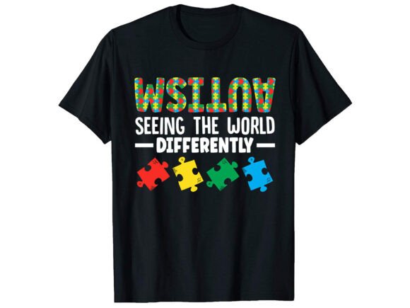 Autism Seeing the World T-shirt Graphics and T-Shirt Designs