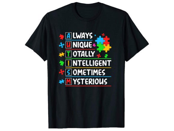 Awareness Autism Acronym T-shirt Graphics and T-Shirt Designs Review