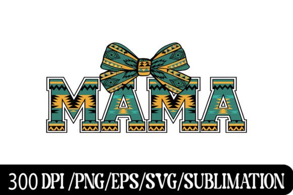 Boho Western Mama Typography Design with Graphics and T-Shirt Designs
