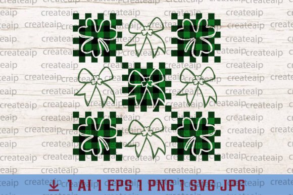 Checkered Bow Coquette St Patrick s Day Graphics and T-Shirt Designs