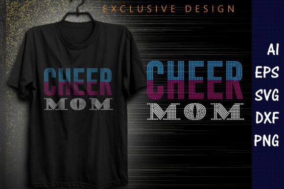 Cheer Mom, Rhinestone Design Graphics and T-Shirt Designs Review