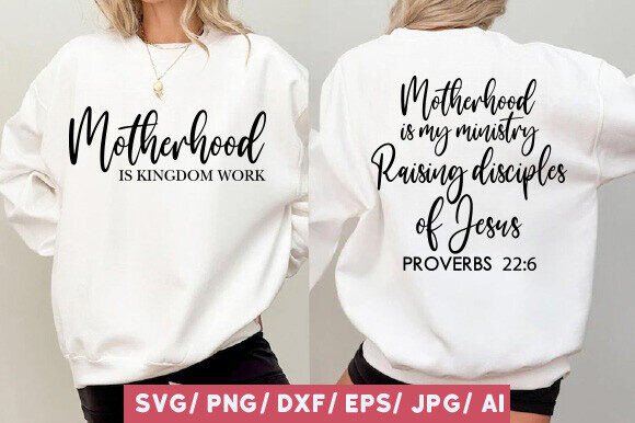 Motherhood Is My Ministry PNG, Mom Life Graphics and T-Shirt Designs